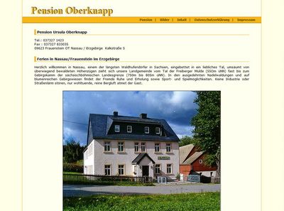 Pension Ursula Oberknapp Ferien in Nassau/Frauenstein im Erzgebirge